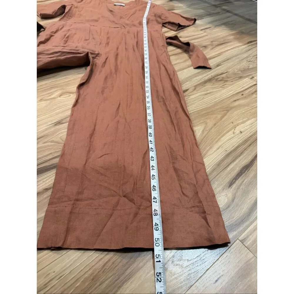 Everlane THE WRAP JUMPSUIT IN LINEN oversized boho lagenlook sz 2